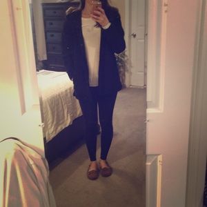 Old navy black utility parka with faux fur hood